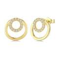 1/6 Ctw Nested Round Frame Round Cut Diamond Fashion Drop Earrings in 10K Yellow Gold