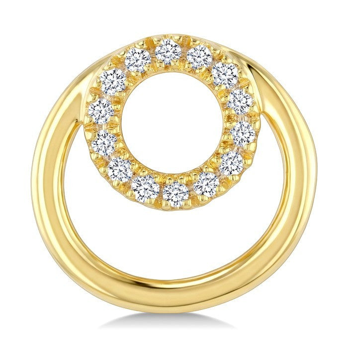 1/6 Ctw Nested Round Frame Round Cut Diamond Fashion Drop Earrings in 10K Yellow Gold