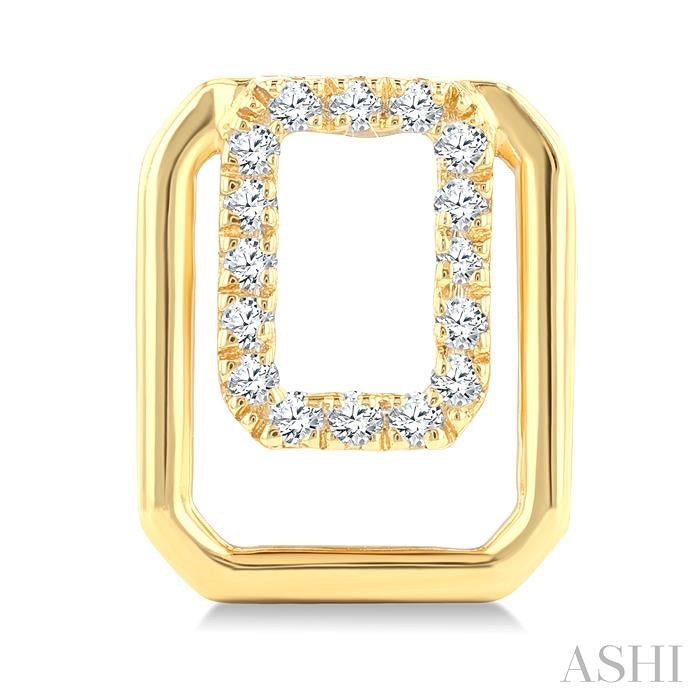 1/6 Ctw Nested Octagonal Frame Round Cut Golden Glow Diamond Fashion Drop Earrings in 10K Yellow Gold
