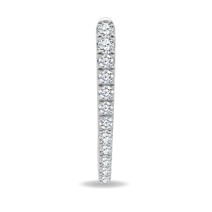 1 1/2 Ctw Round Cut Diamond Chevron Hoop Earrings in 14K White Gold
