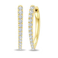 1 1/2 Ctw Round Cut Diamond Chevron Hoop Earrings in 14K Yellow Gold
