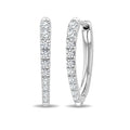 1/2 Ctw Round Cut Diamond Chevron Hoop Earrings in 14K White Gold