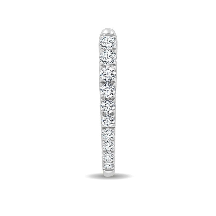 1/2 Ctw Round Cut Diamond Chevron Hoop Earrings in 14K White Gold