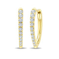 1/2 Ctw Round Cut Diamond Chevron Hoop Earrings in 14K Yellow Gold