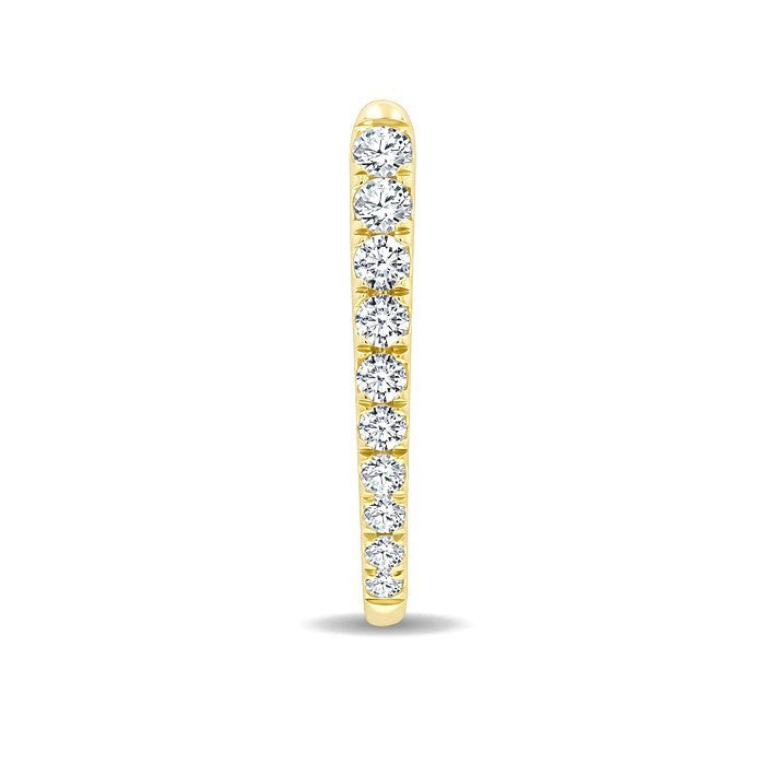 1/2 Ctw Round Cut Diamond Chevron Hoop Earrings in 14K Yellow Gold