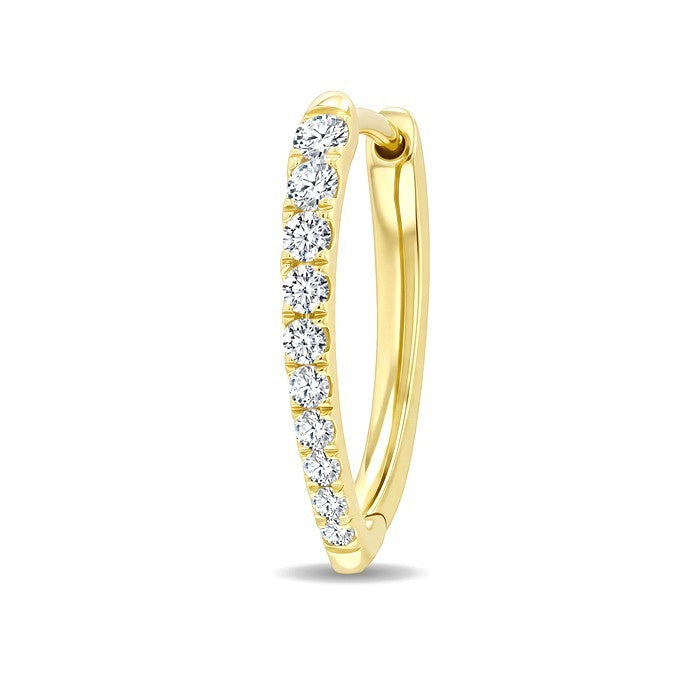 1/2 Ctw Round Cut Diamond Chevron Hoop Earrings in 14K Yellow Gold