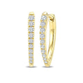 1/4 Ctw Round Cut Diamond Chevron Hoop Earrings in 14K Yellow Gold