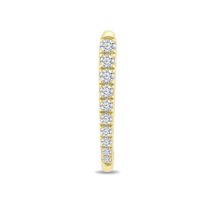 1/4 Ctw Round Cut Diamond Chevron Hoop Earrings in 14K Yellow Gold