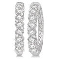 Scatter Zig-Zag Baguette Diamond Fashion Hoop Earrings
