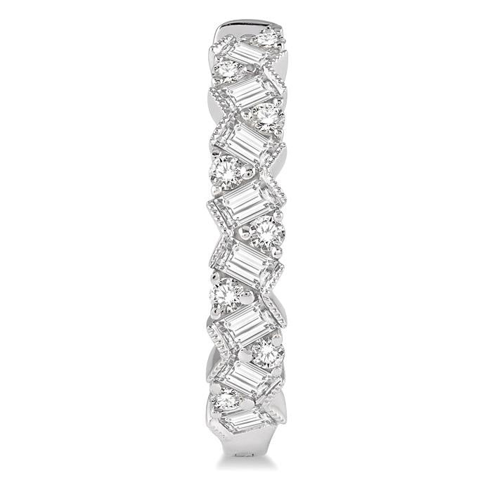 Scatter Zig-Zag Baguette Diamond Fashion Hoop Earrings