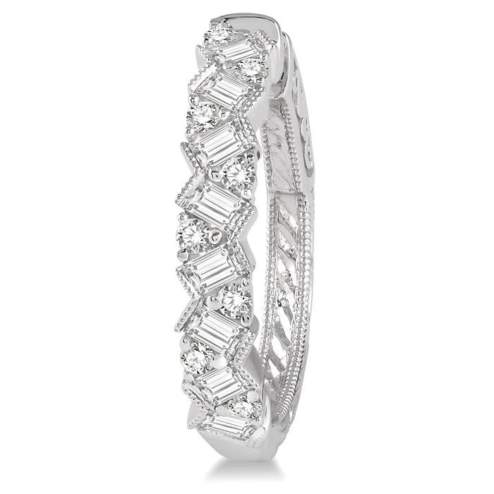 Scatter Zig-Zag Baguette Diamond Fashion Hoop Earrings
