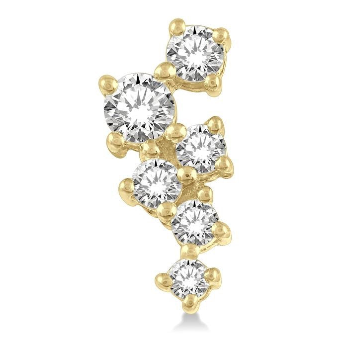 1/4 Ctw Scatter Round Cut Diamond Fashion Earrings in 14K Yellow Gold