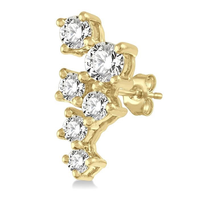1/4 Ctw Scatter Round Cut Diamond Fashion Earrings in 14K Yellow Gold