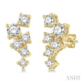 1/4 Ctw Scatter Round Cut Diamond Fashion Earrings in 14K Yellow Gold