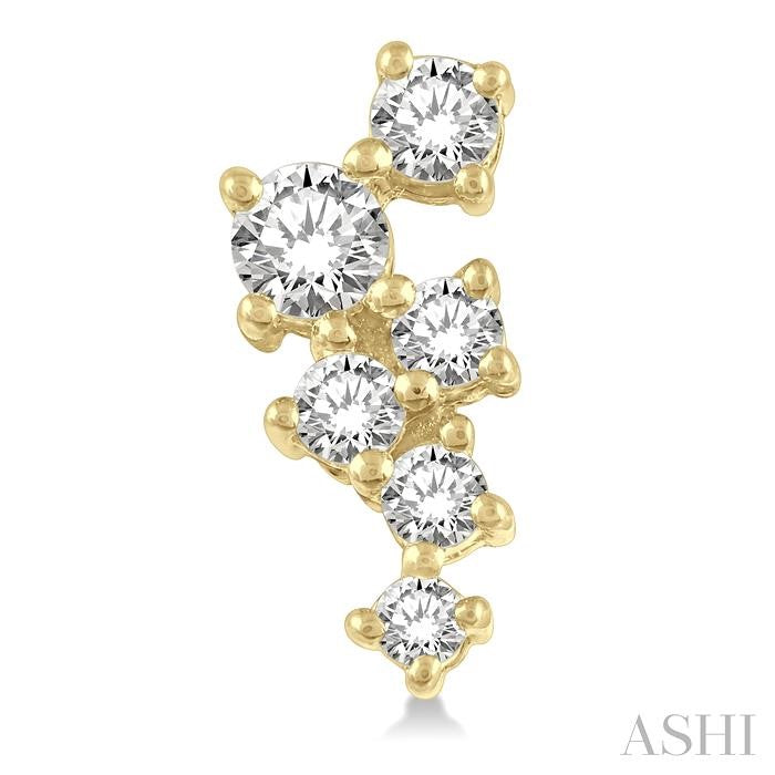 1/4 Ctw Scatter Round Cut Diamond Fashion Earrings in 14K Yellow Gold