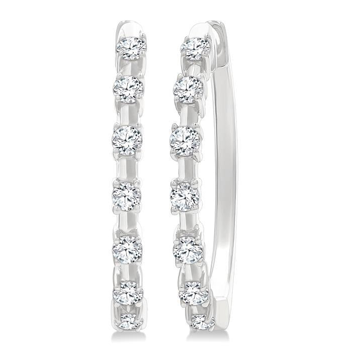 Floating Diamond Fashion Hoop Earrings