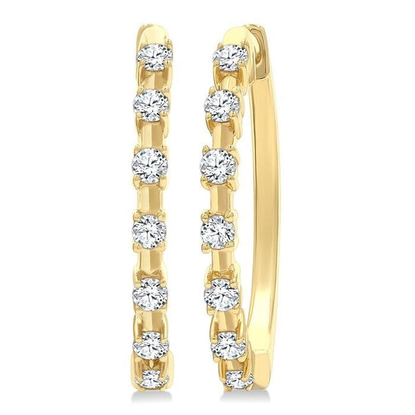Floating Diamond Fashion Hoop Earrings