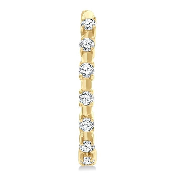Floating Diamond Fashion Hoop Earrings