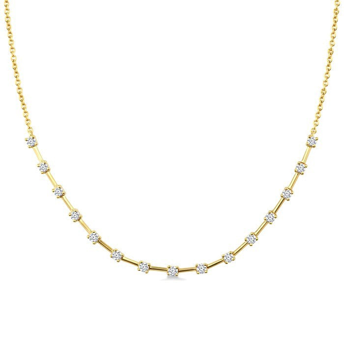 1/3 Ctw Round Cut Diamond Floating Fashion Necklace in 10K Yellow Gold