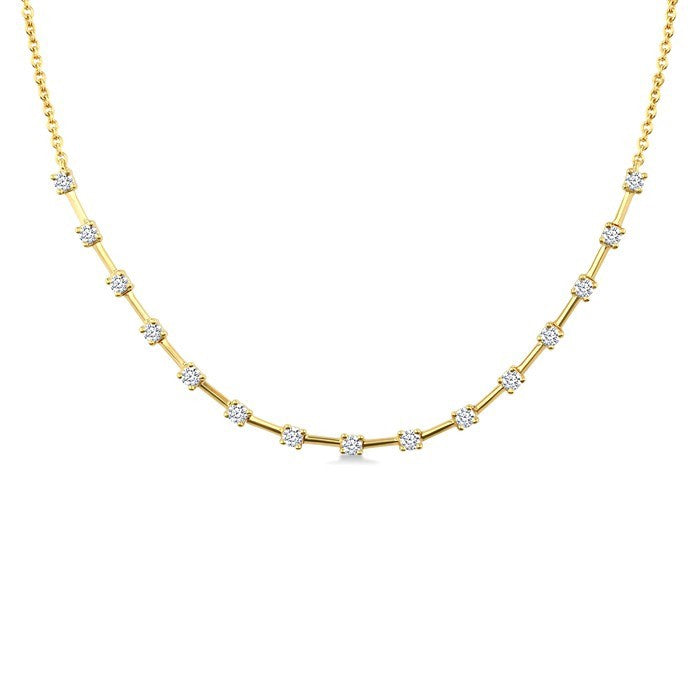 1/3 Ctw Round Cut Diamond Floating Fashion Necklace in 10K Yellow Gold