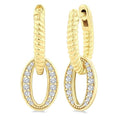 1/4 Ctw Interlocked Rope Round Cut Diamond Fashion Earrings in 10K Yellow Gold