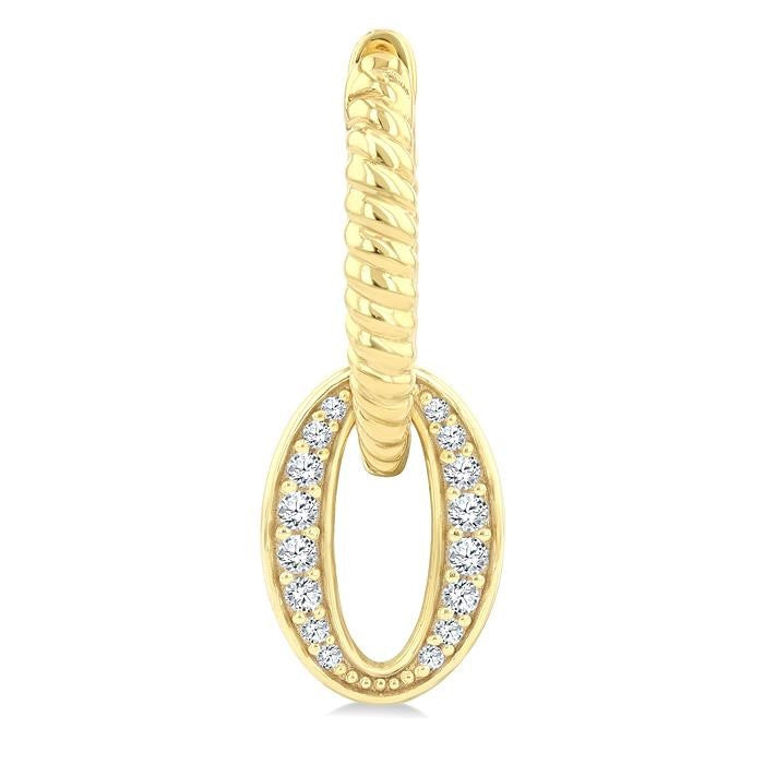 1/4 Ctw Interlocked Rope Round Cut Diamond Fashion Earrings in 10K Yellow Gold
