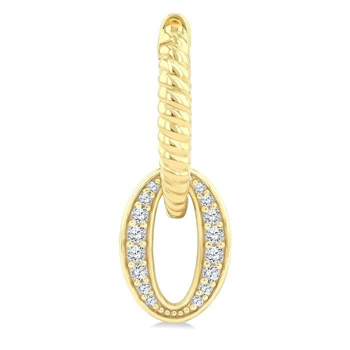 Oval Interlock Rope Diamond Fashion Earrings