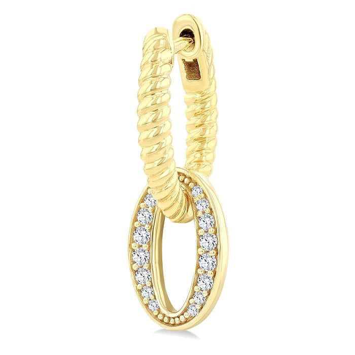 Oval Interlock Rope Diamond Fashion Earrings