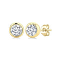 1/4 Ctw Bezel Set Round Cut Diamond Stud Earrings in 14K Yellow Gold