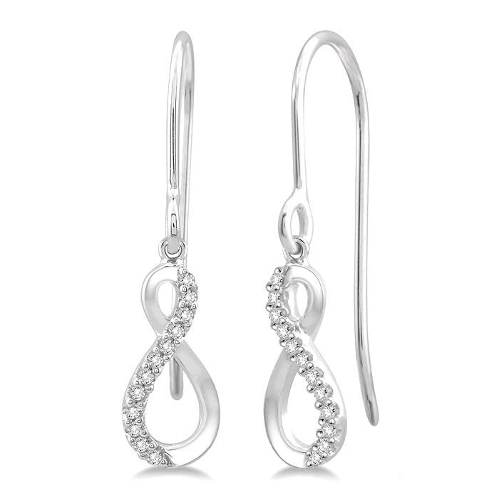 Infinity Shape Diamond Earrings