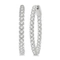 1 1/2 Ctw Inside-Out Round Cut Diamond Hoop Earrings in 18K White Gold