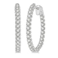 2 Ctw Inside-Out Round Cut Diamond Hoop Earrings in 18K White Gold