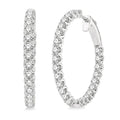 3 Ctw Inside-Out Round Cut Diamond Hoop Earrings in 18K White Gold