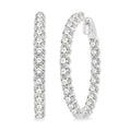 5 Ctw Inside-Out Round Cut Diamond Hoop Earrings in 18K White Gold