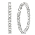 6 Ctw Inside-Out Round Cut Diamond Hoop Earrings in 18K White Gold