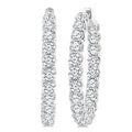 8 Ctw Inside-Out Round Cut Diamond Hoop Earrings in 18K White Gold
