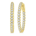 1 1/2 Ctw Inside-Out Round Cut Diamond Hoop Earrings in 18K Yellow Gold