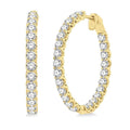 4 Ctw Inside-Out Round Cut Diamond Hoop Earrings in 18K Yellow Gold