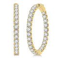 6 Ctw Inside-Out Round Cut Diamond Hoop Earrings in 18K Yellow Gold