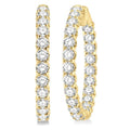 7 Ctw Inside-Out Round Cut Diamond Hoop Earrings in 18K Yellow Gold