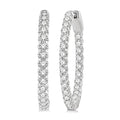 1 1/2 Ctw Inside-Out Round Cut Diamond Hoop Earrings in 14K White Gold