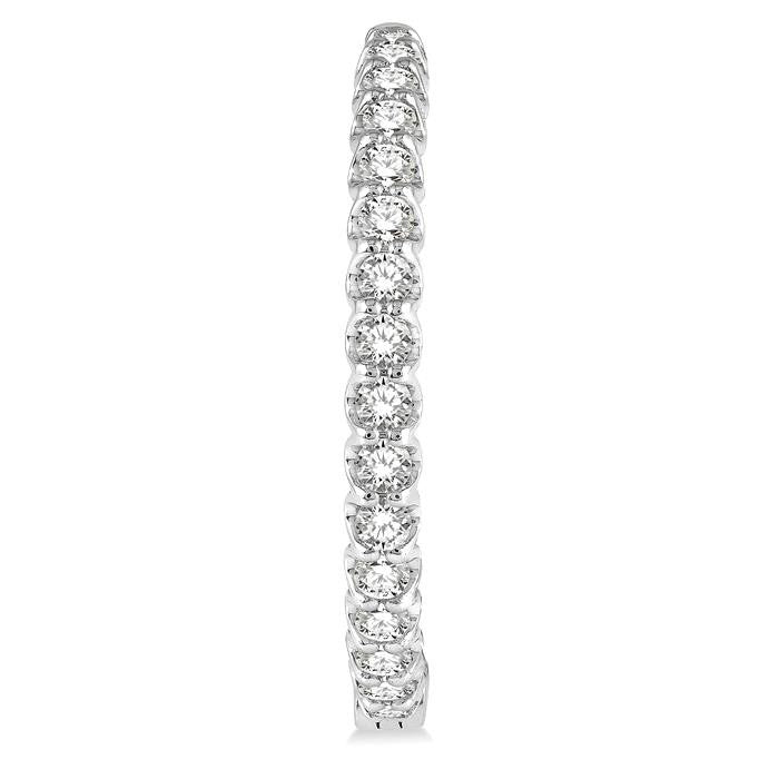 1 1/2 Ctw Inside-Out Round Cut Diamond Hoop Earrings in 14K White Gold