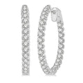 2 Ctw Inside-Out Round Cut Diamond Hoop Earrings in 14K White Gold
