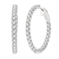 3 Ctw Inside-Out Round Cut Diamond Hoop Earrings in 14K White Gold