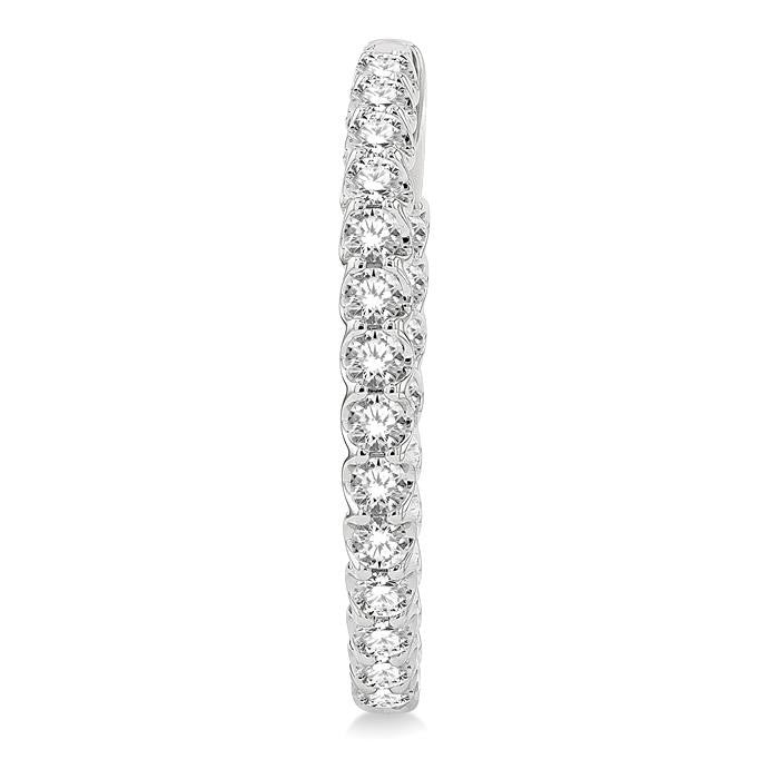 3 Ctw Inside-Out Round Cut Diamond Hoop Earrings in 14K White Gold