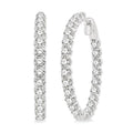 5 Ctw Inside-Out Round Cut Diamond Hoop Earrings in 14K White Gold