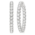 7 Ctw Inside-Out Round Cut Diamond Hoop Earrings in 14K White Gold