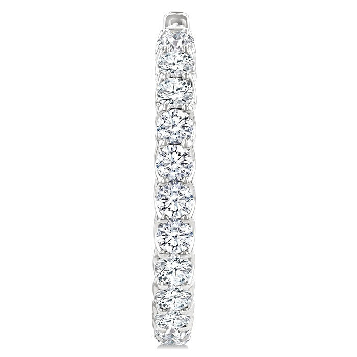 8 Ctw Inside-Out Round Cut Diamond Hoop Earrings in 14K White Gold