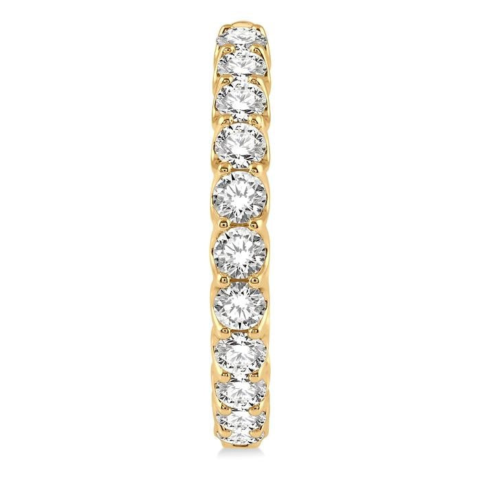 10 Ctw Inside-Out Round Cut Diamond Hoop Earrings in 14K Yellow Gold