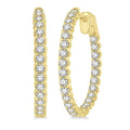 2 Ctw Inside-Out Round Cut Diamond Hoop Earrings in 14K Yellow Gold